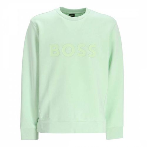 Lime Crew Neck Cotton Sweatshirt - BOSS - Modalova