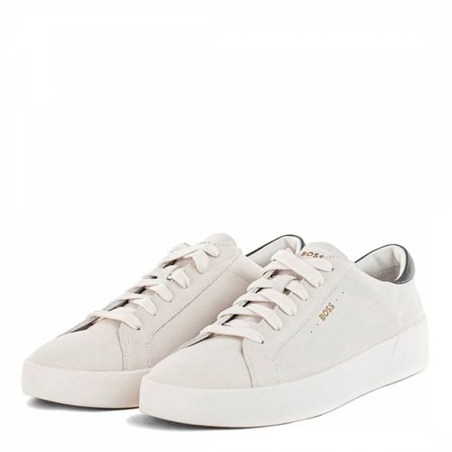 Off White Leather Trainers - BOSS - Modalova