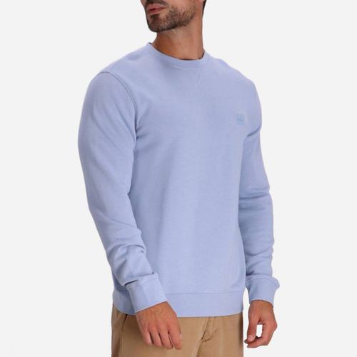 Purple Crew Neck Cotton Sweatshirt - BOSS - Modalova