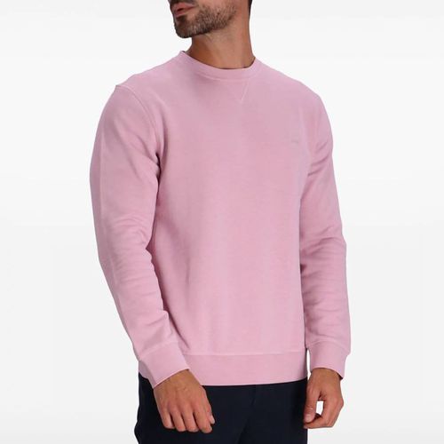 Pink Crew Neck Cotton Sweatshirt - BOSS - Modalova