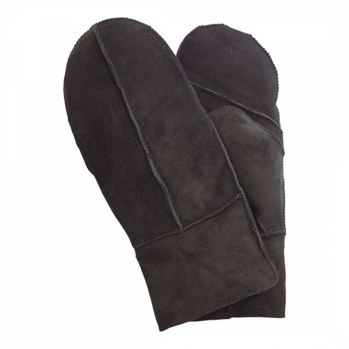 Black Shearling Suede Mittens - Shearling Boutique - Modalova