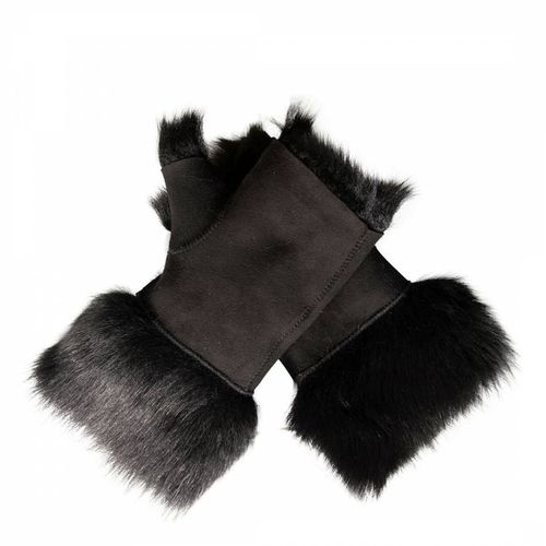 Black Shearling Fur Mittens - Shearling Boutique - Modalova