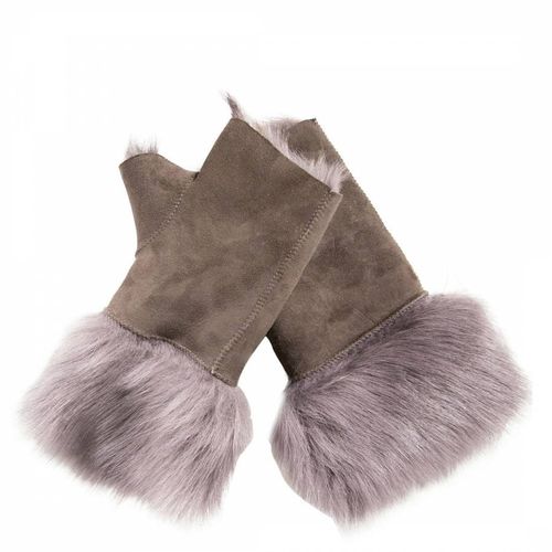 Grey Shearling Fur Mittens - Shearling Boutique - Modalova