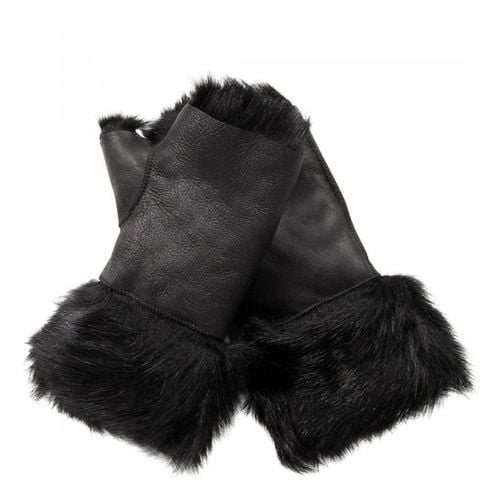 Black Shearling Fur Mittens - Shearling Boutique - Modalova