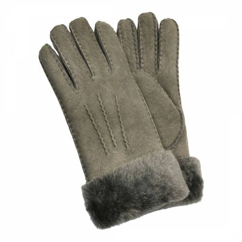 Shearling Suede Gloves with Fur Cuff - Shearling Boutique - Modalova