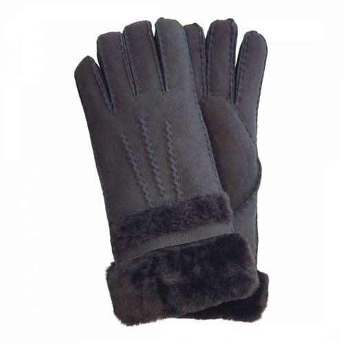 Black Shearling Suede Gloves - Shearling Boutique - Modalova