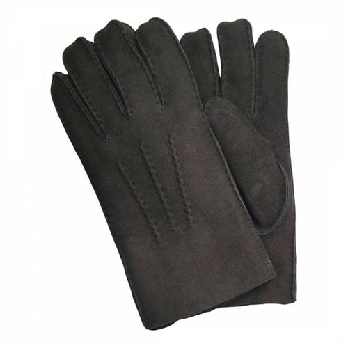 Mens Luxury Shearling Suede Leather Gloves - Shearling Boutique - Modalova