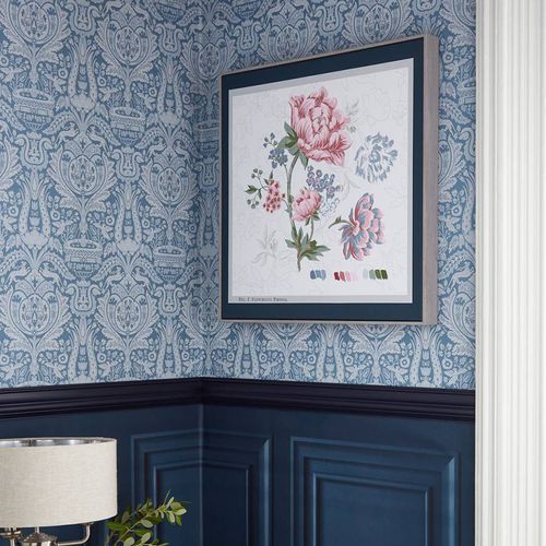 Tapestry Floral 60x60cm Box Framed Canvas With Hand Painted Detail - Laura Ashley - Modalova