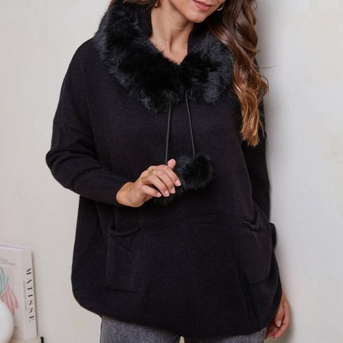 Cashmere Blend Pom Pom Hooded Jumper - SOFT CASHMERE - Modalova