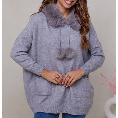 Cashmere Blend Pom Pom Hooded Jumper - SOFT CASHMERE - Modalova