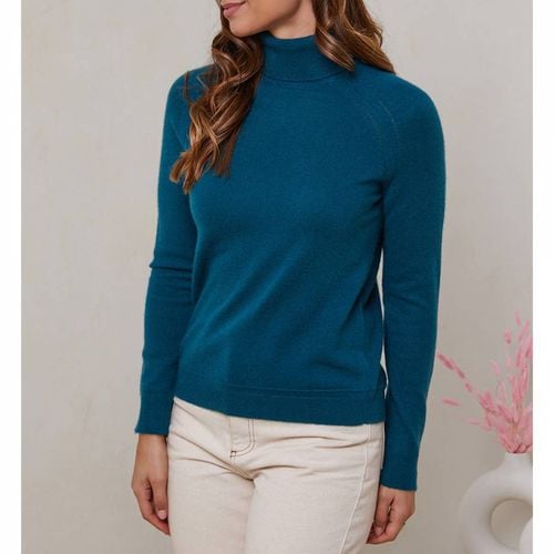 Teal Cashmere Roll Neck Jumper - SOFT CASHMERE - Modalova