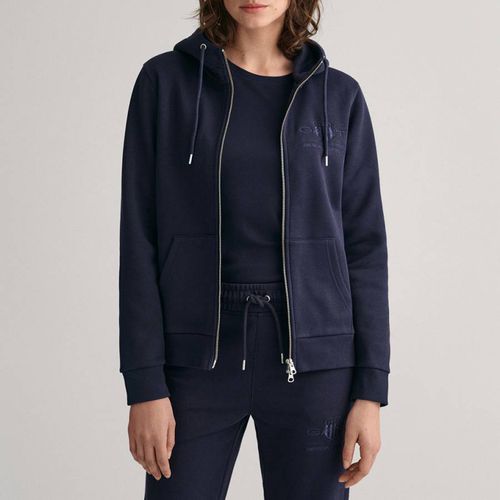 Navy Regular Shield Zip Hoodie - Gant - Modalova