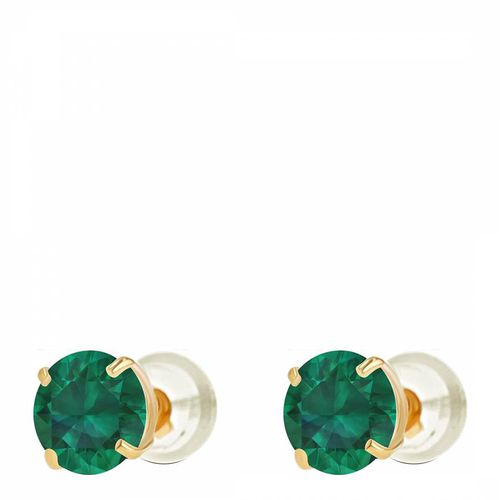 K Solid Emerald Stud Earrings - Liv Oliver - Modalova