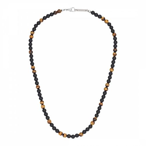 Onyx &Tiger Eye Gemstone Necklace - Stephen Oliver - Modalova