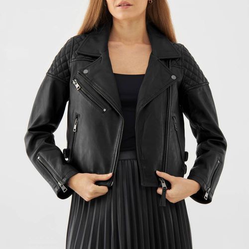 Black Quilted Leather Biker Jacket - Bolongaro Trevor - Modalova