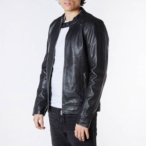 Black Classic Leather Racer Jacket - Bolongaro Trevor - Modalova