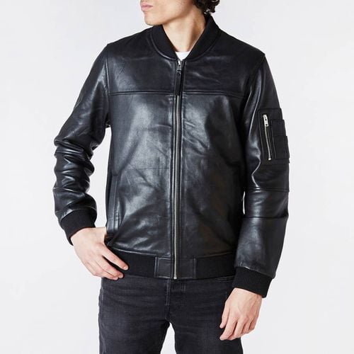 Black Leather Bomber Jacket - Bolongaro Trevor - Modalova