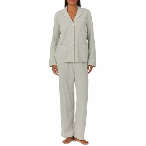 Herringbone Jacquard Notch Collar Pajama Set - Lauren Ralph Lauren - Modalova