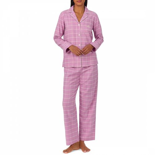 Herringbone Twill Notch Collar Pyjama Set - Lauren Ralph Lauren - Modalova