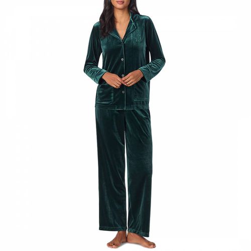 Velvet Notch Collar Pajama Set - Lauren Ralph Lauren - Modalova