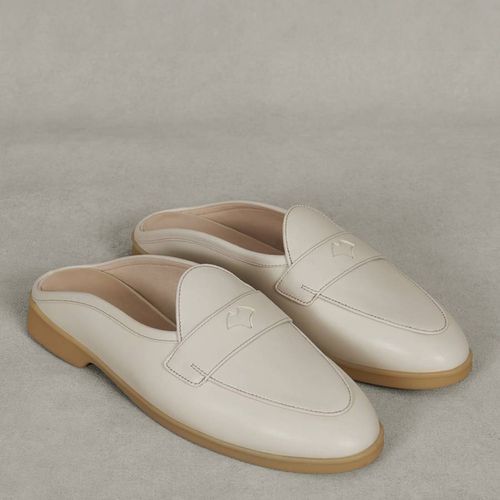 Women's Cream Stride Penny Mule Loafers - Baudoin & Lange - Modalova