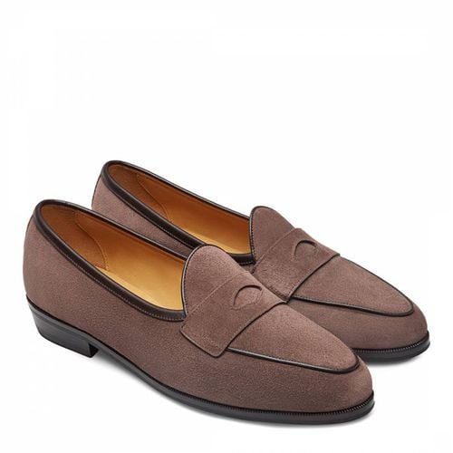 Men's Taupe Sagan Ivy Suede Loafers - Baudoin & Lange - Modalova