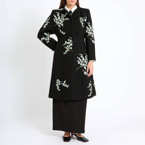 Black Cappotti Embelished Wool Coat - Miu Miu - Modalova