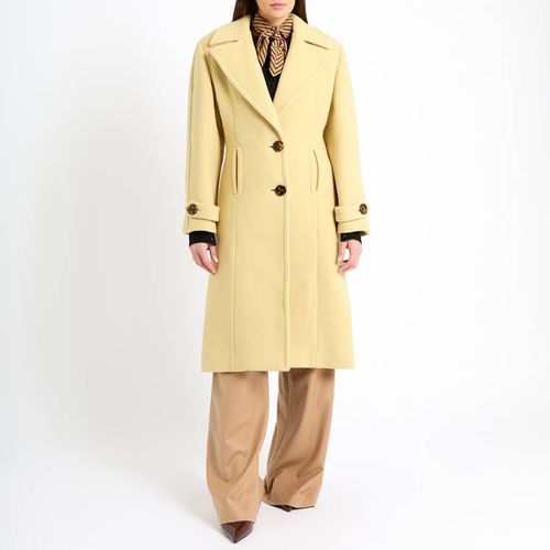 Pale Yellow Cappotto Wool Coat - Miu Miu - Modalova