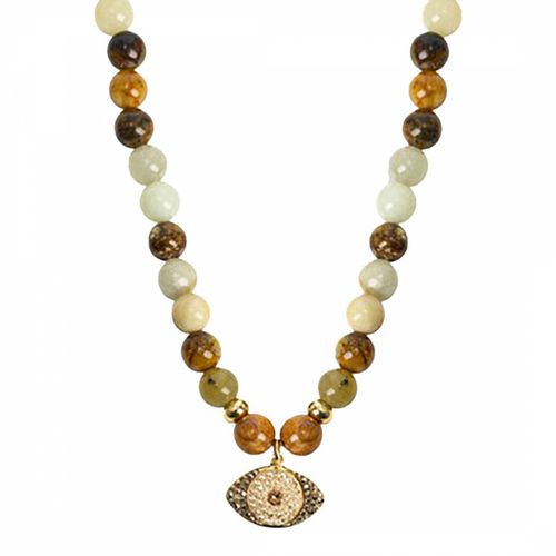 Light Khaki Eye Necklace New Large Pearls - Les Interchangeables - Modalova