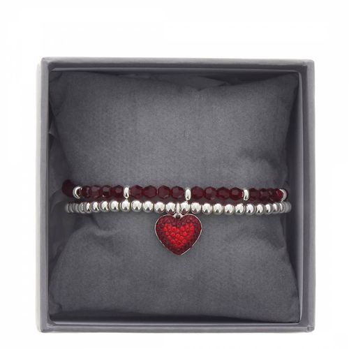 Red Rhinestone Box Glamorous Bracelet - Les Interchangeables - Modalova