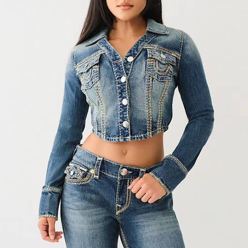 Blue Super Collared Denim Jacket - True Religion - Modalova