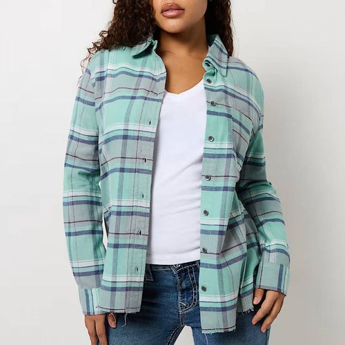 Blue Boyfriend Check Cotton Shirt - True Religion - Modalova