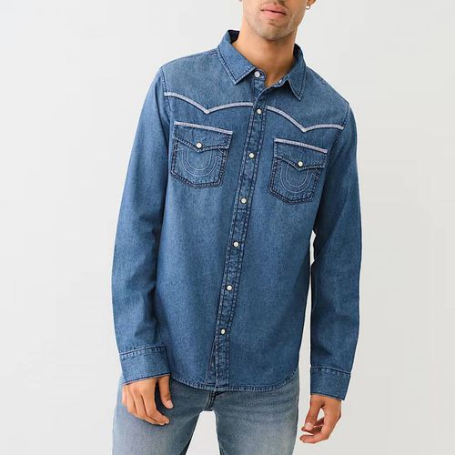 Blue Lock Stitch Denim Shirt - True Religion - Modalova