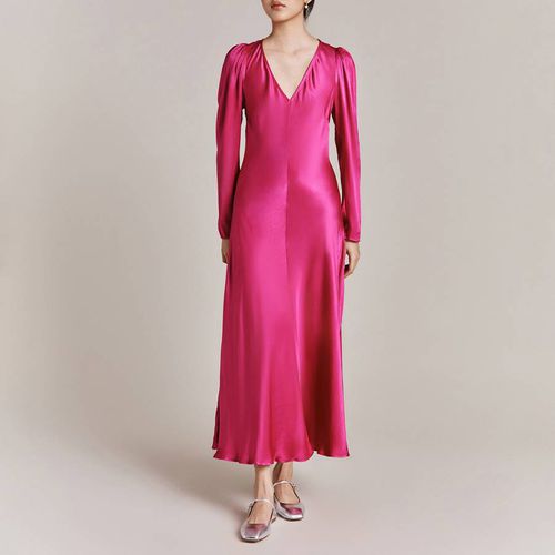 Hot Pink V-Neck Slinky Midaxi Dress - Ghost - Modalova