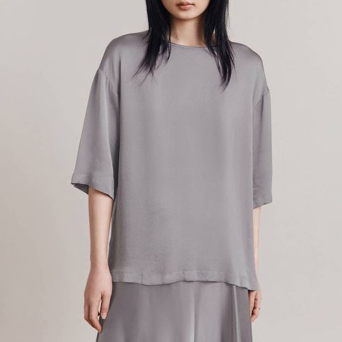 Slate Satin T-Shirt Blouse - Ghost - Modalova