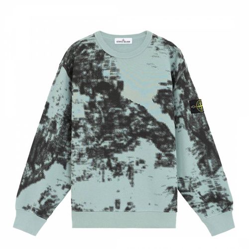 Turquoise Camouflage Cotton Sweatshirt - Stone Island - Modalova