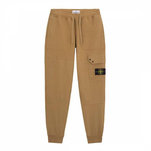 Camel Cotton Fleece Cargo Joggers - Stone Island - Modalova