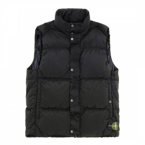 Black Down Zip Metal Vest - Stone Island - Modalova