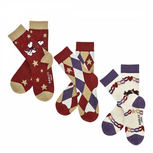 Poinsettia It′s Party Time Sock Set - Radley - Modalova