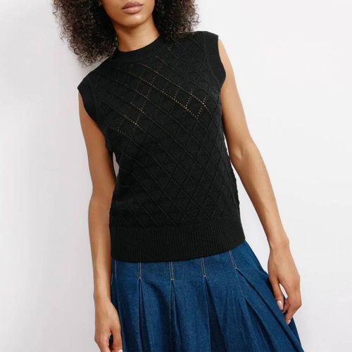 Black Pointelle Knitted Tank Top - Albaray - Modalova