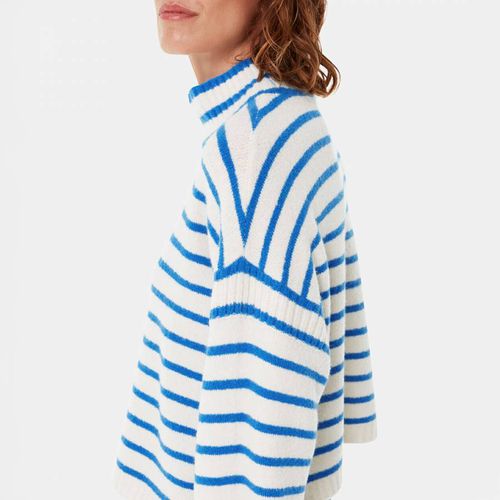 Blue Stripe Wool Blend Jumper - WHISTLES - Modalova