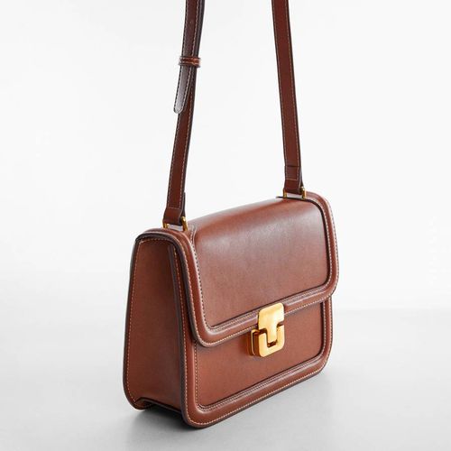 Brown Faux Leather Cross-body Bag - Mango - Modalova