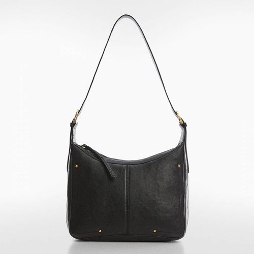 Black Leather Shoulder Bag - Mango - Modalova