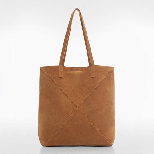 Tan Suede Shoulder Tote Bag - Mango - Modalova