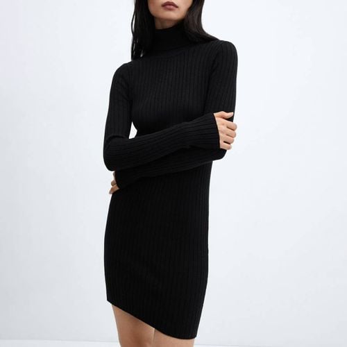 Black Fitted Turtleneck Mini Dress - Mango - Modalova