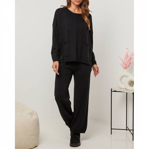 Black Cashmere Blend Relaxed Set - SOFT CASHMERE - Modalova