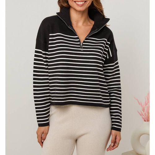 Black Striped Cashmere Blend Jumper - SOFT CASHMERE - Modalova