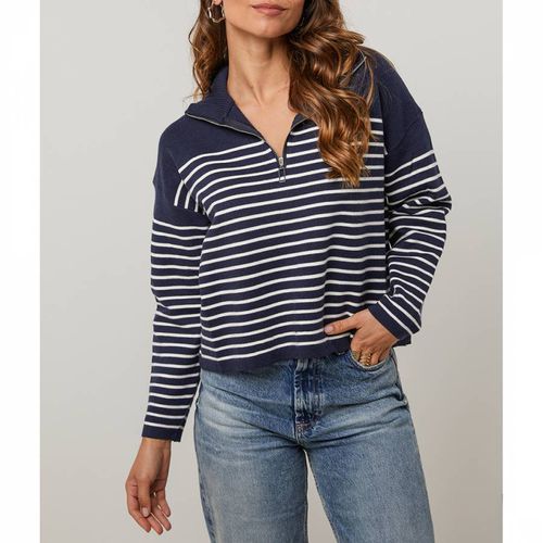 Navy Striped Cashmere Blend Jumper - SOFT CASHMERE - Modalova