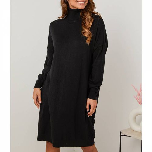 Black Cashmere Blend Mini Dress - SOFT CASHMERE - Modalova