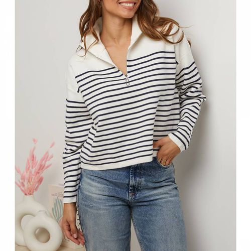 Cream Striped Cashmere Blend Jumper - SOFT CASHMERE - Modalova